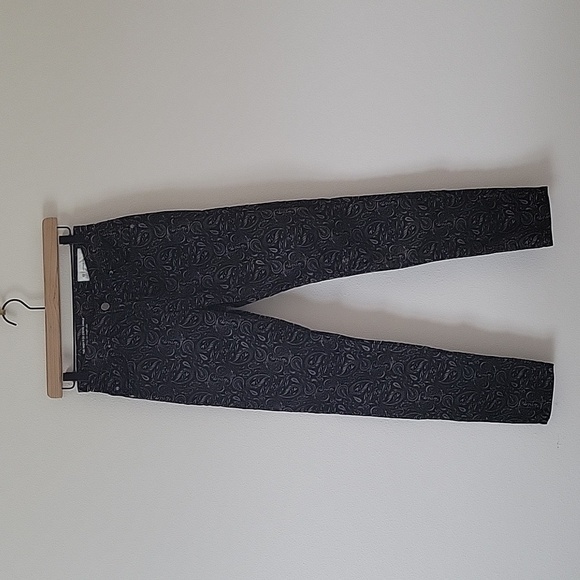 AG x Anthropologie High Rise Stevie Ankle Paisley Velvet Jeans Size 26 - Picture 1 of 7